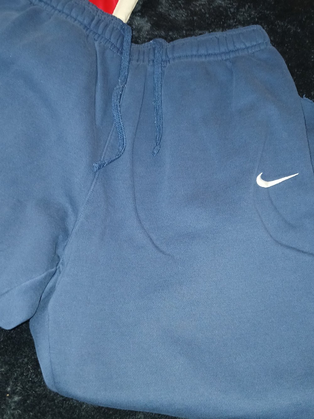 Nike Navy Blue Men's Sweatpants with White Swoosh
